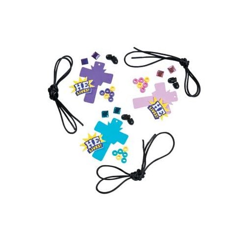 Queen of the Castle He Lives Necklace Craft Kit - Makes 12 Religious Craft Kit for Sunday School Bible Studies Easter Activities