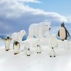 12 Pieces Realistic Polar Animal Figurines Arctic Polar Animal Figures Set Includes 6 Pieces Polar Animal Bear Figurines and 6 Pieces Emperor Penguin Family Figures Birthday Party Favor