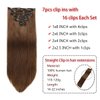 Houlud Clip in Hair Extensions Real Human Hair Straight 22 Inch 7pcs 120g Clip ins Hair Extensions Brazilian Remy Human Hair 16 Clips Double Weft Human Hair For Women (22 Inch, 4 Medium Brown)