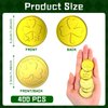 Sanwuta 400 Pieces St. Patrick's Day Gold Coins Plastic Lucky Coins Shamrock Leprechaun Coins St Patricks Day Decorations with 3 Leaf Clover for St. Patrick's Day Party Decoration(Assorted Style)