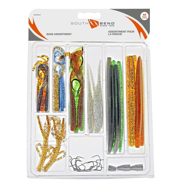 South Bend Bass Assortment Tackle Kit | 42 Pieces Fishing Accessories