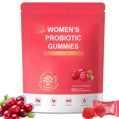 ZEYARUIBO Vaginal Women Probiotic, Feminine Balance pH Gummies for Healthy Odor, Yeast Balance & Flora + Vitamin C for Immune Support -Cranberry Probiotics