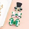 3 Pcs St. Patrick's Day Bow Hair Clips Shamrock Bow Hair Accessories Glitter Green Clover Unicorn Top Hat Hair Pins Alligator Hair Barrettes Headdress for Girls Kids Toddlers Holiday Party Gifts