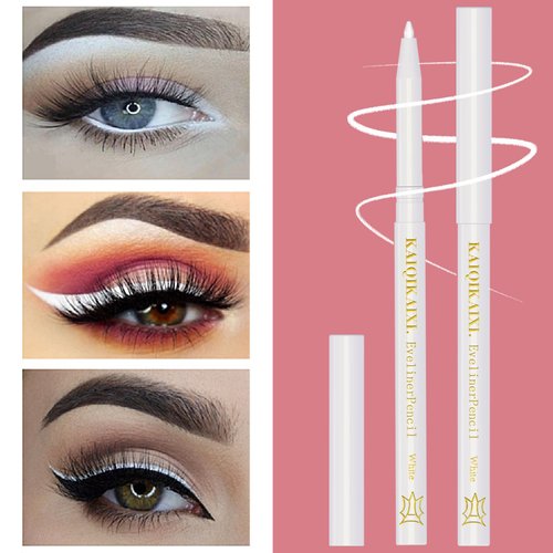 12Pcs White Eyeliner Pencils Professional Use as Highlighter,Lip Line Pen Long-lasting Nice Color Eye Brow Gel Pen Makeup Brow Tint Pencils Beauty Makeup Tools