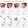 6 Set Fathers Day Gift Manicure Kit Nail Clipper Grooming Kit 8 in 1 Stainless Steel Manicure Pedicure Set Mens Nail Grooming Kit with Travel Case for Male Women Husband Parents(Rose Gold)
