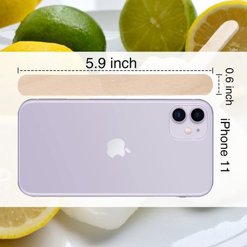 WISYOK 120 Pcs Wood Craft Sticks 5.9 Inch, Ice Cream Sticks, Jumbo Sticks, Popsicle Sticks, Ideal for Building Model, Kids Handicraft, and Creating Craft Projects