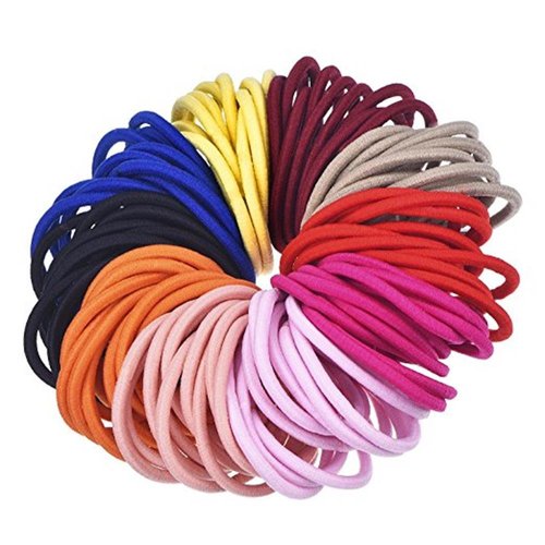 La Tartelette 4 mm Elastic Bands Hair Ties Children Rubber hair headbands - 10 Pcs (Purple)