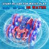 fygurso 4WD Waterproof RC Car, 2.4 GHz Amphibious Remote Control Car Remote Control Boatfor Kids, 360°Rotation RC Truck Stunt Car with LED Lights, Boys Girls Gifts All Terrain Water Beach Pool Toy