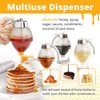 CLEVLI Honey Dispenser – No Drip Glass with Stand – Honey Jar – Clear Glass Honey Container with Dipper 8 Oz – Maple Syrup Dispenser – Honey Pot with Stand – Honey Bottle with Flip Top Lid