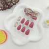 Short Press on Nails Almond Fake Nails Flower Acrylic Nails Fall Nails Press ons Full Cover Glue on Nails Cute False Nails Floral Stick on Nails for Women 30 Pcs