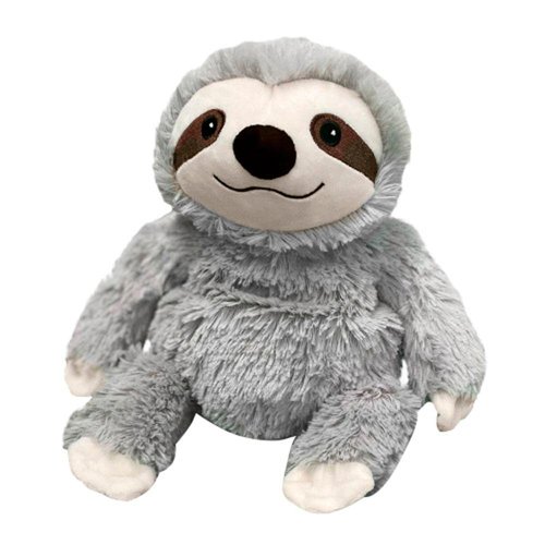 Warmies Microwavable & Weighted Stuffed Animals, Gray Sloth - Heated Stuffed Animal Plushie for Warmth & Comfort - Cute Soft Plush Toys for Adults & Children (Boys, Girls, Babies & Toddlers)
