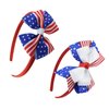 AIUPUOC 4th of July Headband Bows for Girls Big Hair Bow Headband for Toddler Girls Fourth of July Hair Accessories Patriotic Bows Shaped Design Hair Band Independence Day Party Hair Decorations 1Pcs