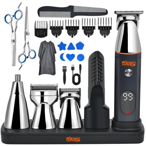 DSP® Beard Trimmer Rechargeable Body Grooming Sets Facial Hair Shaver for Nose Ear Public Hair Cutting Machine IPX7 Waterproof