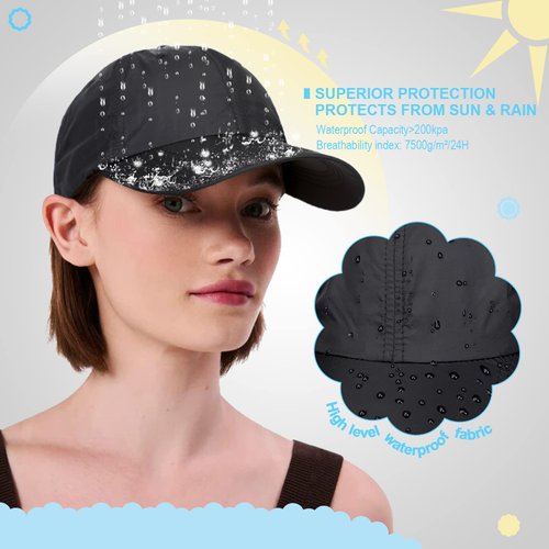 Lansigreen Quick Dry Hat with Hair Extensions Hat Wig Lightweight Waterproof Baseball Cap Attached 11" Short Straight Hairpiece Synthetic for Women (Ash Blonde Mix Bleach Blonde)