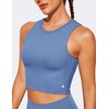 Natural Feelings Sports Bras for Women Removable Padded Yoga Tank Tops Sleeveless Fitness Workout Running Crop Tops Ink Blue