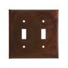 Country Tin Double Toggle Switch Plate in Rustic Tin