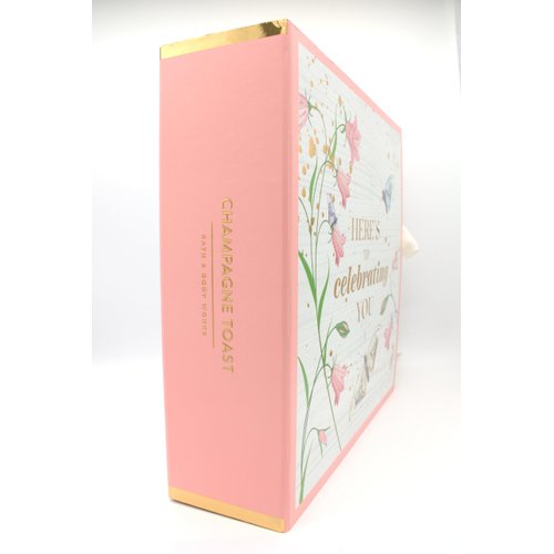 Generic Champagne Toast, Bath and Body, 'Here's to Celebrating You' Gift Set, Shower Gel, Body Cream, Fragrance Mist, Pink