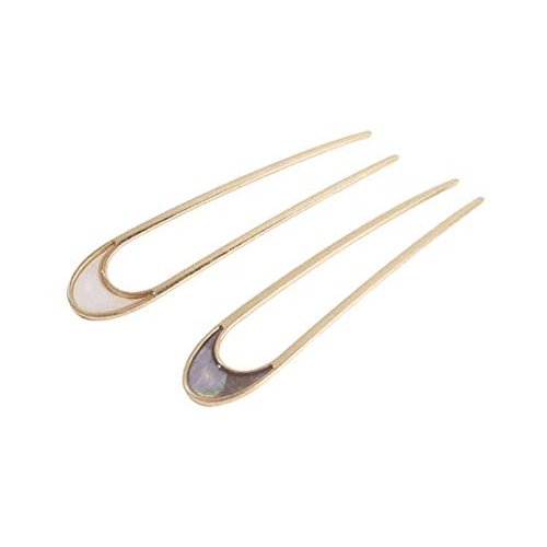 Aeyistry 2 PCS Simple hair Sticks Vintage Metal Hair Pins Moon Elegant Hair Chopsticks U-shaped H...