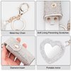 Fantasyon Lipstick Holder with Mirror Leather Diamond Lip Gloss Bag Chapstick Holder Keychain Portable Lip Balms Holder for Women Girl Travel Lipgloss Coins Storage Holder for Purse(White)