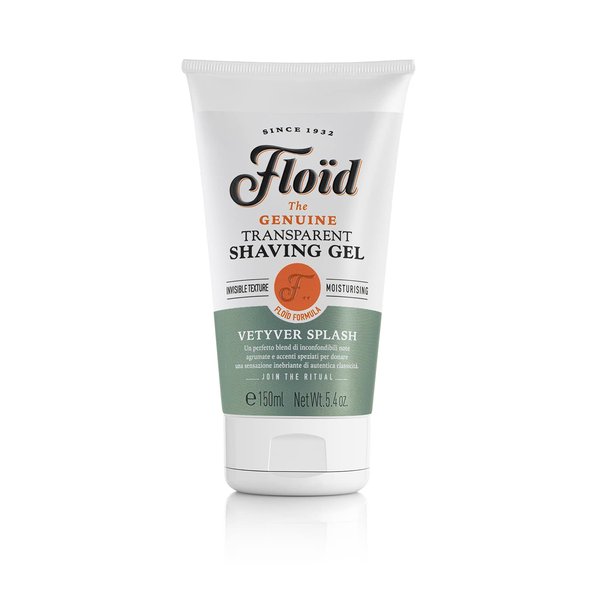 Floid Vetyver Splash Transparent Shaving Gel, 5.4 FL Oz, Made in ITALY