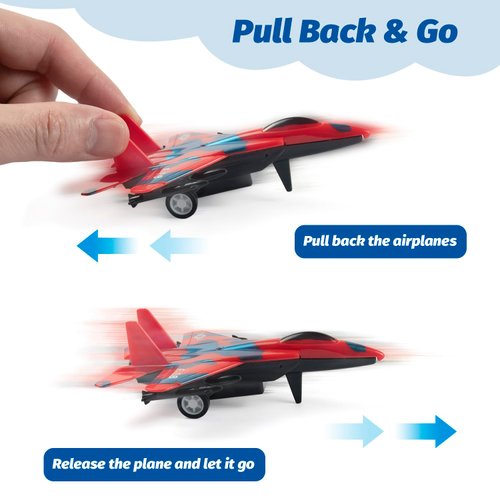 BOOJALOO Pull Back Airplane Toys Fighter Jets, Airplane Party Favors Plane Playset, Fighter Jet Toy, Plane Themed Kids Presents Toys for 3 Year Old boy (12 Pack)
