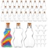 Yaomiao 30 Packs 2.5 oz Plastic Sand Art Bottles with Corks for Kids 3 Styles Sand Art Clear Containers for Sand Art Wedding Invitations Fun Arts Crafts Supplies Boys Girls Decorations (Cork Topper)