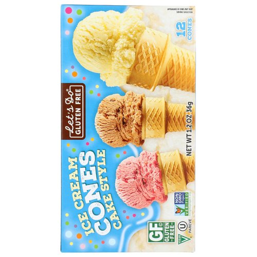 Lets Do, Cones Ice Cream Waffle Gluten Free, 1.2 Ounce