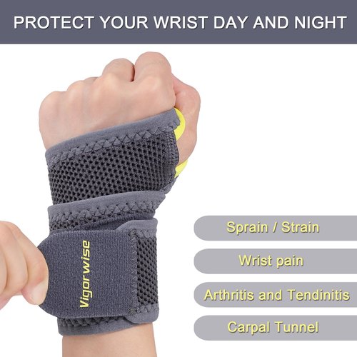 Vigorwise Wrist Brace, Breathable Nylon Wrist Support Brace Fits Left Right Hand, Wrist Brace for Carpal Tunnel, Compression Wrist Brace for Tendonitis Carpal Tunnel Relief