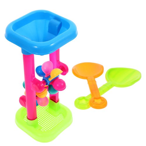 Kisangel 1Set Sand and Water Wheel Tower Model Beach Hourglass Wheel Tower Plastic Sand Wheel Beach for Kids Beach Sand Playing Toy