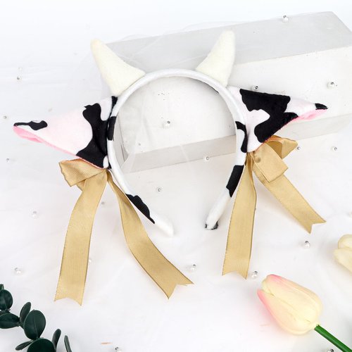 Cow Ears Headband, Animals Ears Headband, Cow Costume Headband
