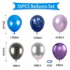 Outer Space Balloons, 55pcs Galaxy Blue Balloons Metallic Black Purple Silver Balloons Blue and Purple Latex Balloons Pearl Blue Black Balloons for Kids Boys Astronaut Space Birthday Party Decorations
