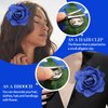 Atoden Blue Rose Hair Clip, Flower Rose Clips for Hair, Hawaiian Floral Hair Pins Rose Flower Brooch Mexican Decorative Headpieces for Women Girls Halloween Cosplay Hair Accessories