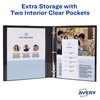 Avery Durable Clear View 3 Ring Binders, 1.5 Inch Slant Rings, 2-Pack of Black Binders (19300)