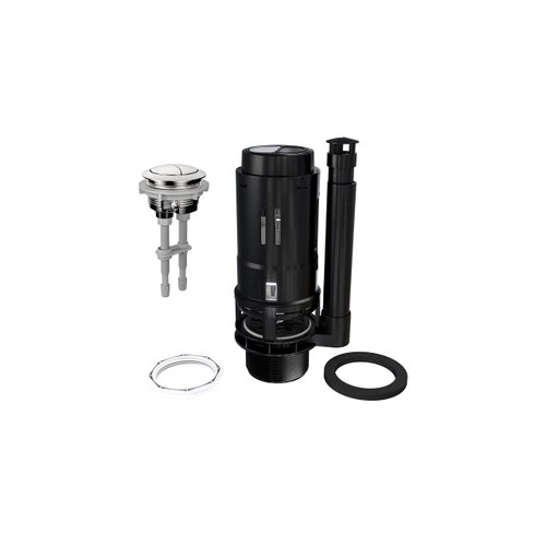 R&T A2422M 3" Dual Flush Valve with Push Button Dual Flush Toilet Repair Kit Toilet Tank Parts Replacement for 2-piece Toilet