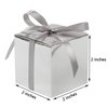 COTOPHER 100pcs Small Gift Boxes, Favor Boxes 2x2x2 inches Paper Gift Boxes with Ribbons Candy Box for Wedding Favors Baby Shower Bridal Shower Birthday Party (100 Metallic Silver)