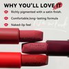 MLSMILE 3PCS Velvet Matte Lipstick Sets for Women, Long Lasting Waterproof 24 Hours Lip Stick Lip Stain Makeup Gift Sets, High Pigmented Lip Balm,Labiales mate 24 horas originales
