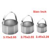 Maykito 3 Pieces Round Biscuit Cutter with Handle - Stainless Steel Round Circle Doughnut Cutter Baking Molds Assorted Size