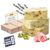 HARMONIFY All Natural Set of Soap Bars, Rose, Lavender, Olive Oil with Wooden Soap Dish, Assortment of Natural Hand-Made Soaps, Made in Europe