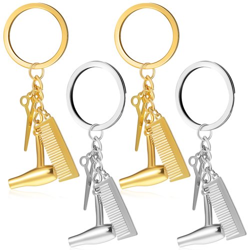 Key Chains for Car Keys, 20 Pcs Cute Keychain Charms Hair Stylist Hair Salon Accessories Hairdresser Hair Keychain Rings for Hair Dryer