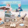 zeeloopbee Beach Toys for Kids Ages 4-8, Toddler Snow Toys Set Includes Beach Truck, Bucket, Shovel, Rake, Scoop, Trowel, Sandbox Toys for Toddlers Ages 3-5, Travel Beach Sand Toys for Kids Ages 8-12