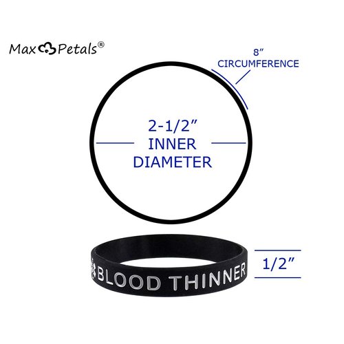 Max Petals BLOOD THINNER Medical Alert ID Silicone Bracelet Wristbands 4 Pack