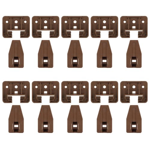 homdiy 4 Pack Plastic Drawer Slides Track Guide and Glides-Drawer Replacement Part for Center Mount Drawer，Brown Replacement Parts for Dressers and Nightstand Drawer Systems