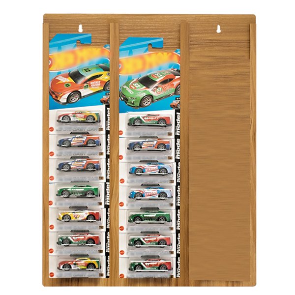 Wood Display Case for 30 Packaged Cars Hanging Organizer for Match-Box Packaged Cars Toy Car Storage Organizer Case 13.8 x 17.7 inch (1)