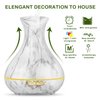 OliveTech Essential Oil Diffuser, 400ml Ultrasonic Aroma Humidifier, Free Cleaning Kit, Auto Shut Off and BPA-Free - White Marble