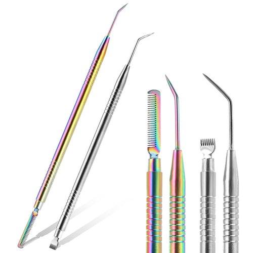 2 in 1 Lash Lift and Tint Kit, 2 Pcs Professional Lash Lift Rods Stainless Steel Lash Comb Metal Eyelash Comb Separator Lash Applicator Tool for Eyebrow Perming Tinting Curling Lash Extension Supplies