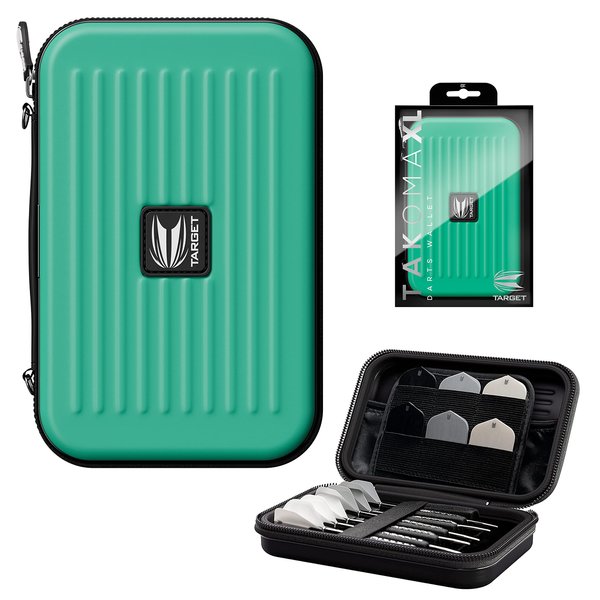 TARGET Darts Takoma XL Darts Wallet, Aqua - Darts Case Holds 6 Darts, Protective EVA Dart Holder with Double Zip Lock Inner Pouches - Professional Darts Accessories