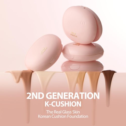 milktouch Milky Glow Cushion Foundation for REAL Glass Skin - NO Oxidation, Radiant Finish, Long-Lasting, Non-Creasing - Glutathione & Vitamin Complex Hydrating Skincare Benefits (40N Cappuccino)