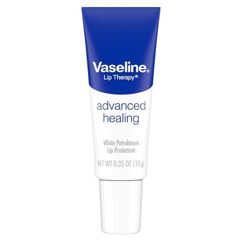 Vaseline Lip Therapy Advanced Healing Lip Balm Tube 3-Pack – White Petroleum Lip Protectant, 0.25 Oz Ea