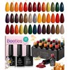 beetles Gel Polish Nail Set 20 Colors Cozy Campfire Collection Orange Yellow Green Brown Fall Winter Gel Polish Set Soak Off Uv Lamp Need Base Glossy & Matte Top Coat Manicure Kit Gift for Girls