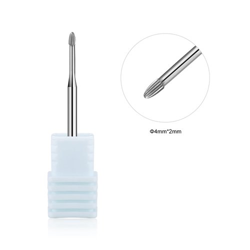 NMKL38 Safety Nail Drill Bits Tungsten Carbide Rotary Burrs Cuticle Clean for Nail Salon Manicure Tools 3/32" Grain Shaped for Electric Nail File Machine